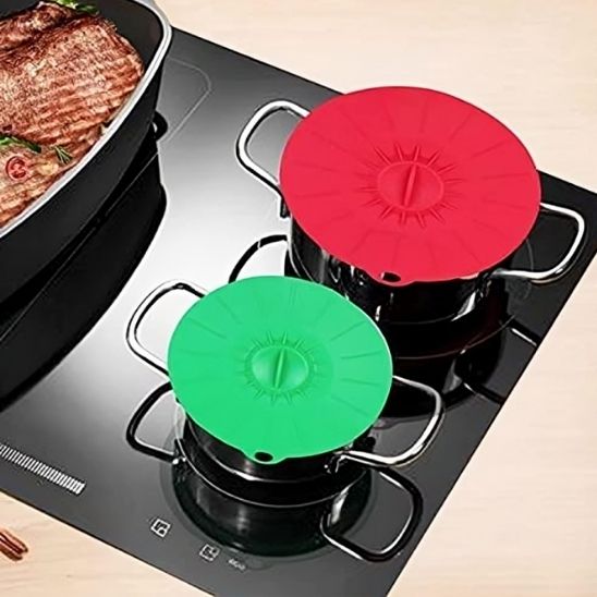 Lot de 5 couvercles de protection en silicone pour aliments frais, réutilisables, pour mettre sous vide facilement, micro-ondes, casseroles.