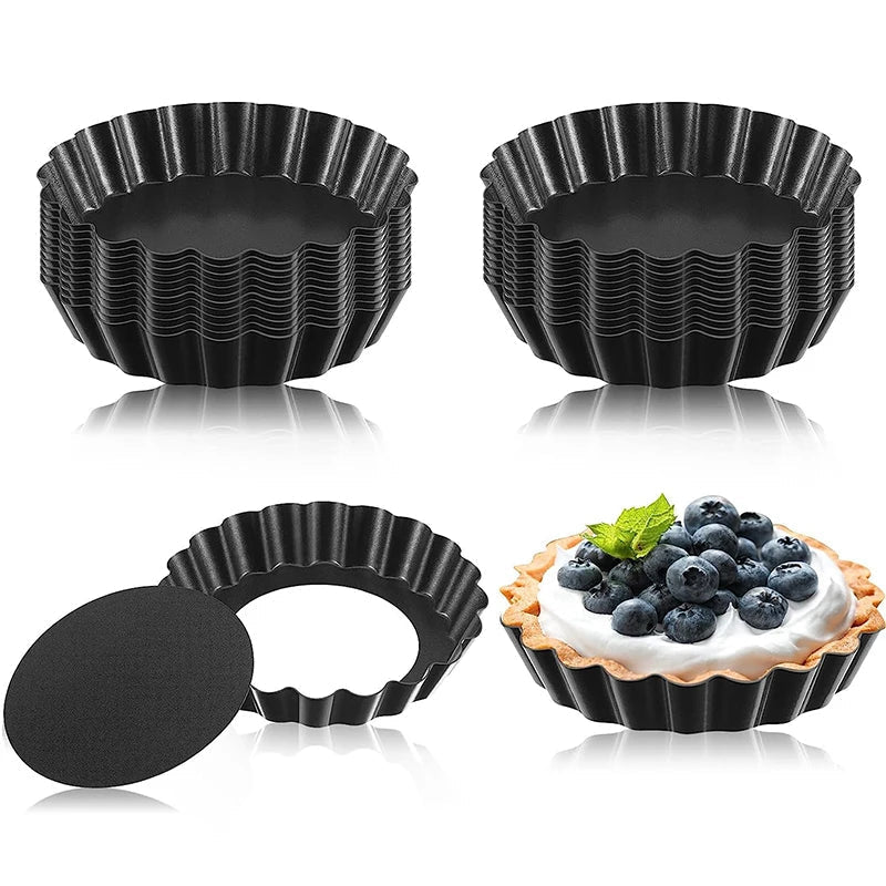 Mini moules à tartelettes antiadhésif, à fond amovible. lots de 10/8/6/4 - Macuisinepourtous