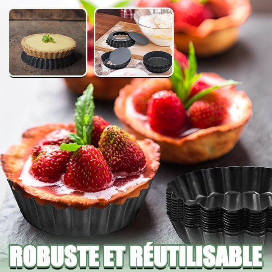 Mini moules à tartelettes antiadhésif, à fond amovible. lots de 10/8/6/4 - Macuisinepourtous