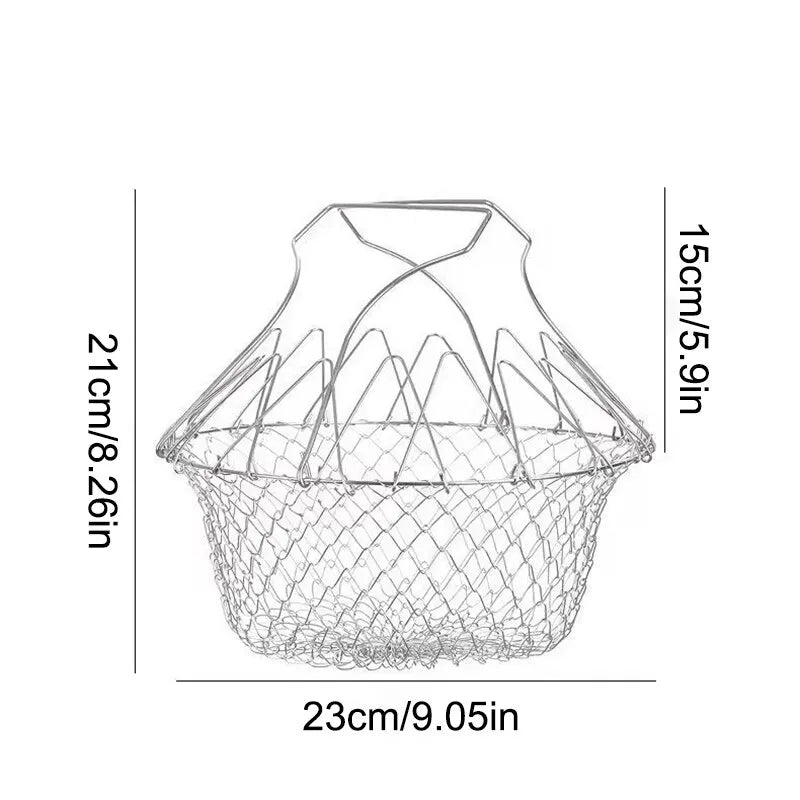 panier à friteuse multifonction pliable en acier inoxydable !