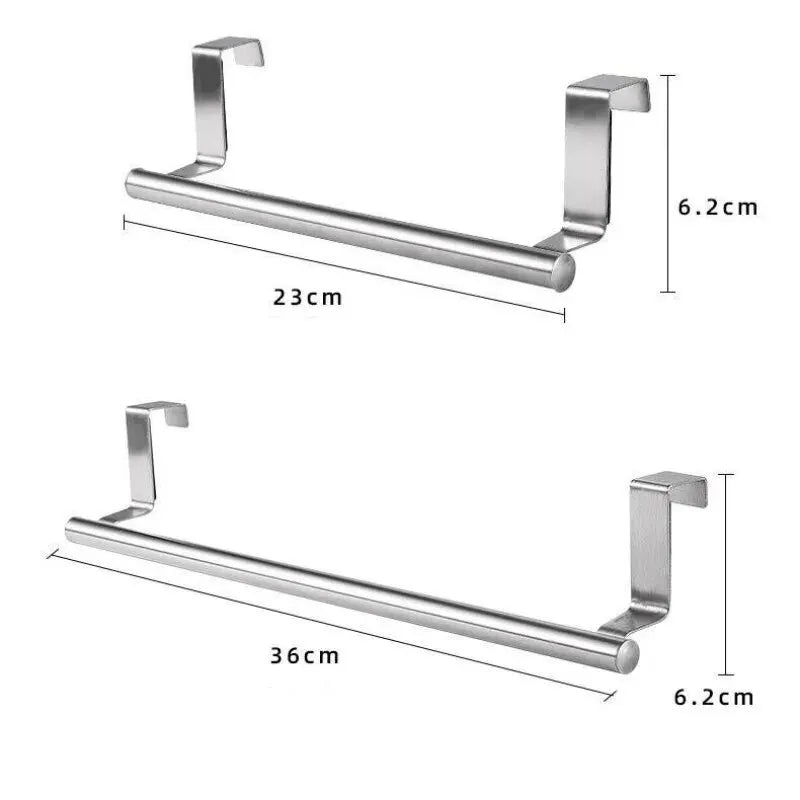 Porte-serviettes ou torchons,  support suspendu en acier inoxydable pour porte d'armoire de cuisine ou de salle de bain.