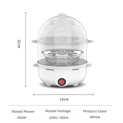 Cuiseur à œufs électrique multifonction 220 V, double couche, Mini cuiseur à vapeur Pocheuse, Cuisson pour à petit-déjeuner