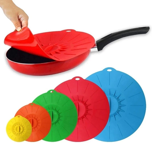 Lot de 5 couvercles de protection en silicone pour aliments frais, réutilisables, pour mettre sous vide facilement, micro-ondes, casseroles.
