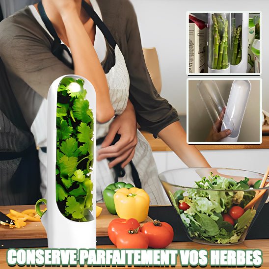 Boîte de conservation d'herbes fraîches, de vanille, et des légumes pour réfrigérateur. - Macuisinepourtous