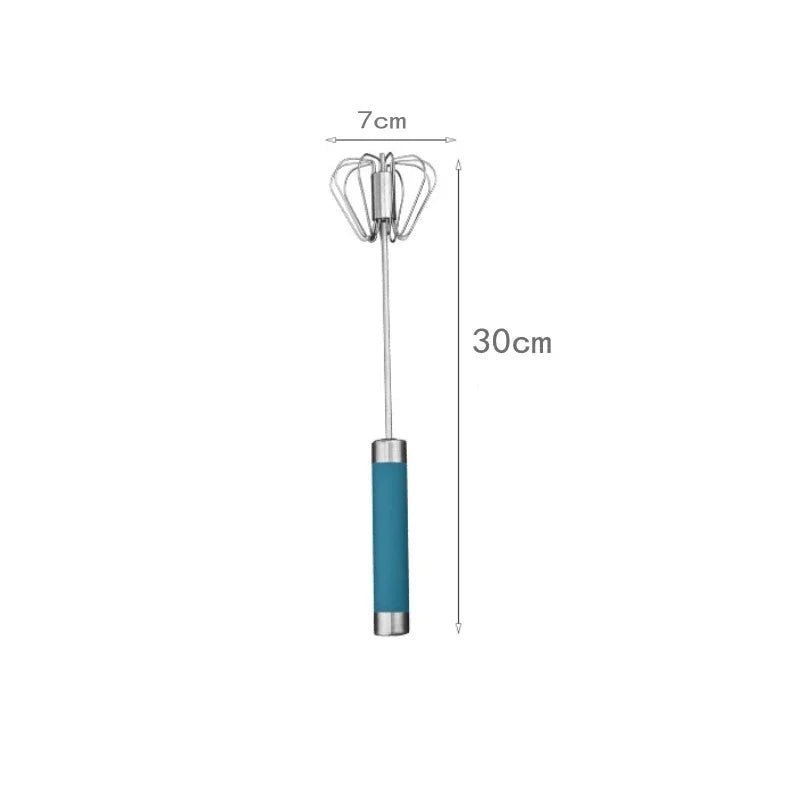 Fouet à œufs semi - automatique à pression manuelle Accessoires de cuisine en acier inoxydable Outils Ustensiles à crème à rotation automatique Fouet Mélangeur manuel - Macuisinepourtous