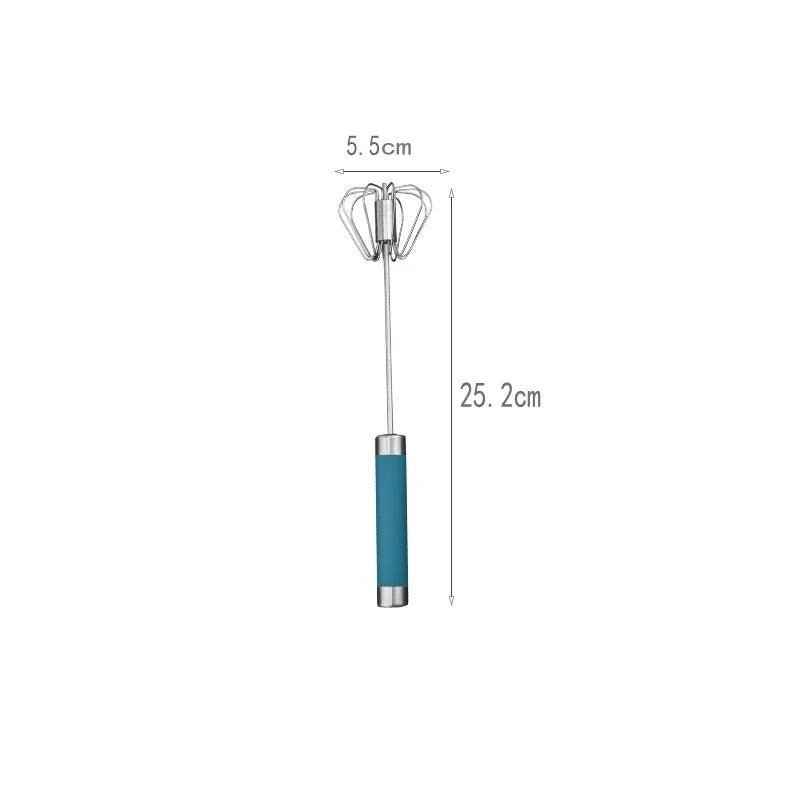 Fouet à œufs semi - automatique à pression manuelle Accessoires de cuisine en acier inoxydable Outils Ustensiles à crème à rotation automatique Fouet Mélangeur manuel - Macuisinepourtous