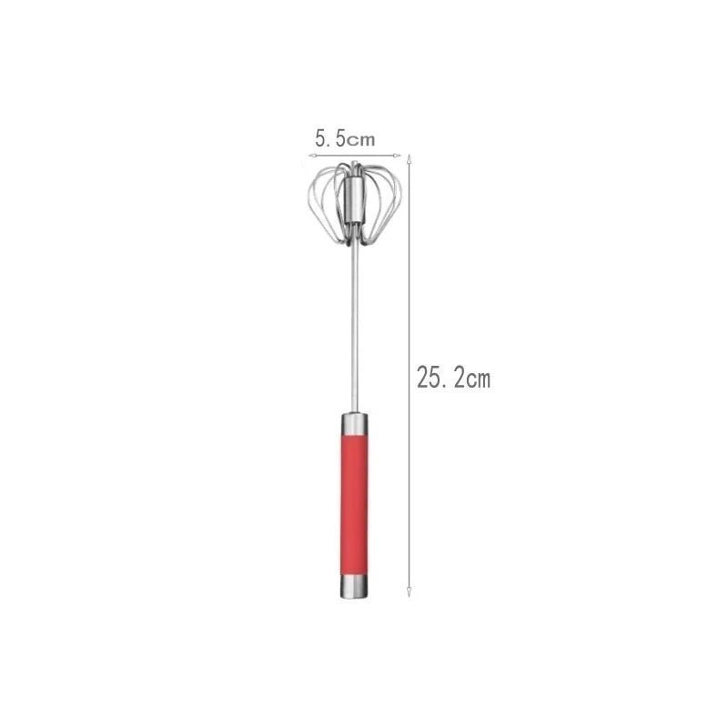 Fouet à œufs semi - automatique à pression manuelle Accessoires de cuisine en acier inoxydable Outils Ustensiles à crème à rotation automatique Fouet Mélangeur manuel - Macuisinepourtous