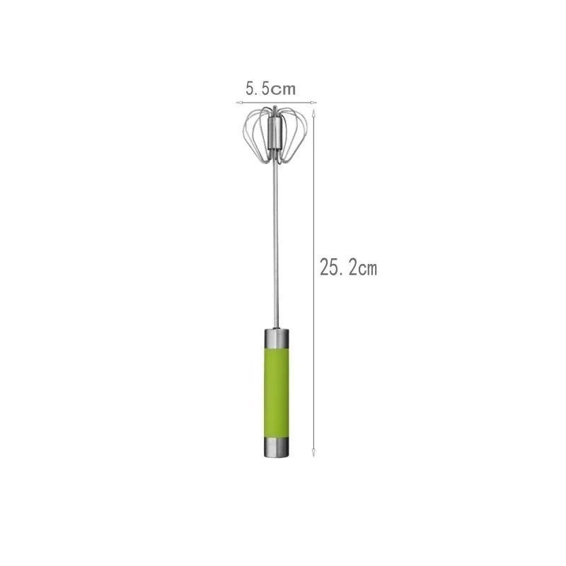 Fouet à œufs semi - automatique à pression manuelle Accessoires de cuisine en acier inoxydable Outils Ustensiles à crème à rotation automatique Fouet Mélangeur manuel - Macuisinepourtous