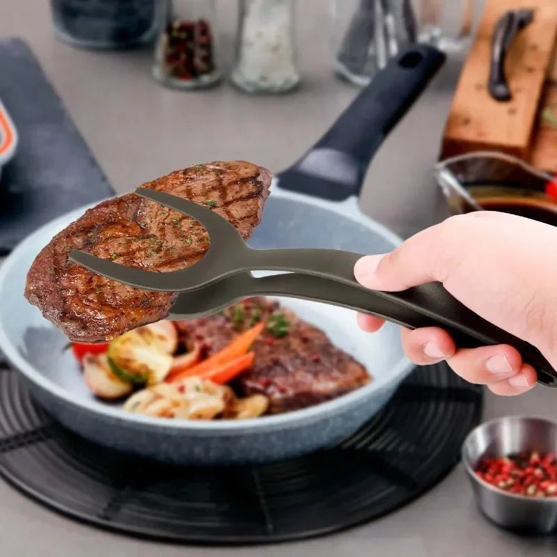 Spatule à pince en nylon avec poignée. Retournez les œufs, les steaks, les crêpes, servez les frites avec cet accessoire ! - Macuisinepourtous